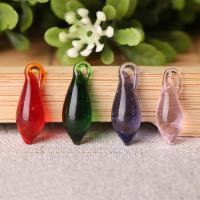 Fashion Lampwork Pendants, Teardrop, handmade, more colors for choice, 7x20mm, Hole:Approx 2mm, Sold By PC