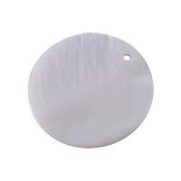 Natural White Shell Pendants, Round, different size for choice, 10PCs/Lot, Sold By Lot