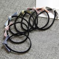 Wire Bun Bow, Rubber Band, med Klud, Bowknot, håndlavet, elastisk & for kvinde, blandede farver, 50-60mm, 10pc'er/Bag, Solgt af Bag