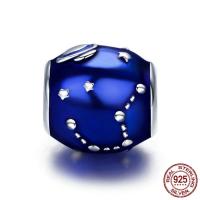 925 Sterling Silver European Beads, Drum, without troll & enamel, 10x10mm, Hole:Approx 4.5-5mm, Sold By PC