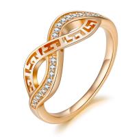 Cubic Zirconia Micro Pave Brass Ring, Infinity, 18K rose gold plated, different size for choice & micro pave cubic zirconia & for woman, 7mm, Sold By PC