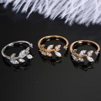 Cubic Zircon Brass Finger Ring plated & for woman & with cubic zirconia Sold By PC