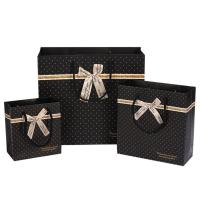 Fashion Gift Bag, Papper, med Satin Ribbon, olika storlek för val, svart, 20PC/Lot, Säljs av Lot