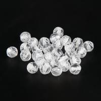 Transparent Acrylic Beads, Flower, white, 8mm, Hole:Approx 3-4mm, 100PCs/Bag, Sold By Bag