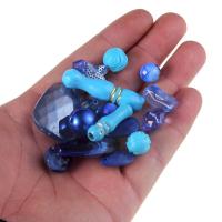 Smíšené Akrylové korálky, Akryl, smíšený, modrý, 8-30mm, Otvor:Cca 1mm, 100G/Bag, Prodáno By Bag