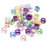Perles acryliques transparentes, Acrylique, rondelle, couleurs mélangées, 8x6mm, Trou:Environ 2mm, 100PC/sac, Vendu par sac