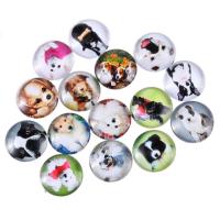 Glass Cabochons, Flat Round, time gem jewelry & mixed pattern & flat back & decal, 20mm, 30PCs/Bag, Sold By Bag