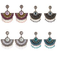 Tibetan Style Tassel Earring, with Seedbead & Crystal, plated, vintage & multilayer & for woman & with rhinestone, more colors for choice, nickel, lead & cadmium free, 50x62mm, Sold By Pair