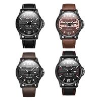 RISTOS® Watch Collection, PU, med Glas & Stainless Steel, sort ionisk, Livsbestandig & justerbar & for mennesket & luminated, flere farver til valg, 42x12mm, Længde Ca. 10 inch, Solgt af PC