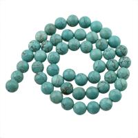 Natural Turquoise Bead, Rund, olika storlek för val, blå, Hål:Ca 1mm, Såld Per Ca 15 inch Strand