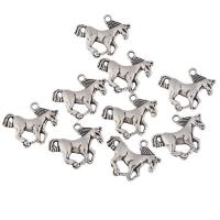 Tibetan Style Animal Pendants, Horse, antique silver color plated, lead & cadmium free, 17x18mm, Hole:Approx 1mm, 30PCs/Bag, Sold By Bag