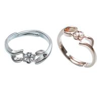 Латунная основа для кольца, Латунь, Другое покрытие, регулируемый & Женский, Много цветов для выбора, не содержит никель, свинец, 20x19x4mm, размер:7.5-11, продается PC