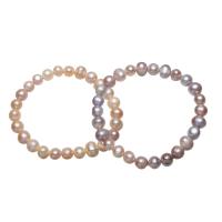 Bracelet en perles de culture d'eau douce, perle d'eau douce cultivée, pomme de terre, naturel, pour femme, plus de couleurs à choisir, 9-10mm, Vendu par Environ 7.5 pouce brin