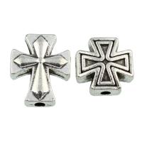 Zinc Alloy Jewelry Beads Cross antique silver color plated lead & cadmium free Approx 1.5mm Sold By Bag