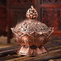 Traditional Ceramic Inserted Burner Incense Seat Zinc Alloy plated durable Sold By PC