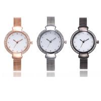 Women Wrist Watch Stainless Steel with Glass & Zinc Alloy plated Life water resistant & adjustable & for woman & with rhinestone Length Approx 9 Inch Sold By PC