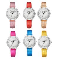 Women Wrist Watch, Plastic, with Glass & Stainless Steel & Tibetan Style, silver color plated, Life water resistant & for woman & with rhinestone, more colors for choice, 34x10mm, Length:Approx 9 Inch, Sold By PC