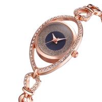 Women Wrist Watch Zinc Alloy with Glass & Stainless Steel plated Life water resistant & for woman & with rhinestone Length Approx 8.5 Inch Sold By PC