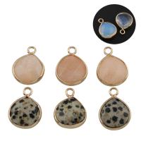 Gemstone Pendant, with Brass, Teardrop, gold color plated, different materials for choice, 13.50x18.50x7mm, Hole:Approx 1.5mm, 5PCs/Bag, Sold By Bag