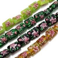 Millefiori Lampwork Beads, Glass Chevron, Rectangle, more colors for choice, 19x15x12mm, Hole:Approx 2mm, Approx 20PCs/Strand, Sold Per Approx 16 Inch Strand