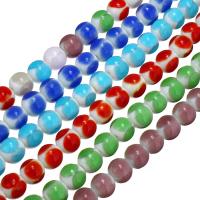 Handgewickelte Perlen, Lampwork, rund, keine, 11mm, Bohrung:ca. 2mm, ca. 40PCs/Strang, verkauft per ca. 15 ZollInch Strang