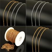 Stainless Steel Oval Chain, with plastic spool, plated, more colors for choice, 4x3x1mm, 20m/Spool, Sold By Spool