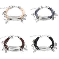 Zinc Alloy Bracelet with Waxed Nylon Cord with 2Inch extender chain antique silver color plated charm bracelet & adjustable & for woman nickel lead & cadmium free Sold Per Approx 8 Inch Strand