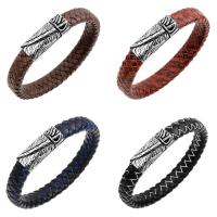 Cowhide Bracelet stainless steel bayonet clasp for man & blacken 13mm Sold Per Approx 8.3 Inch Strand