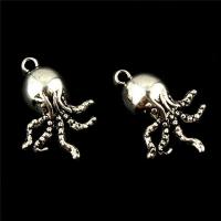 Tibetan Style Animal Pendants, Octopus, antique silver color plated, lead & cadmium free, 15x20mm, Hole:Approx 1mm, 30PCs/Bag, Sold By Bag