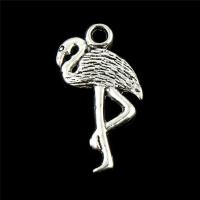 Tibetan Style Animal Pendants, Crane, antique silver color plated, lead & cadmium free, 13x24mm, Hole:Approx 1mm, 30PCs/Bag, Sold By Bag