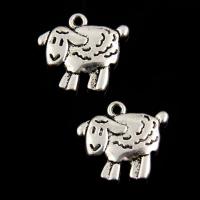 Tibetan Style Animal Pendants, Sheep, antique silver color plated, lead & cadmium free, 18x19mm, Hole:Approx 1mm, 30PCs/Bag, Sold By Bag