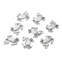Tibetan Style Animal Pendants, Crab, antique silver color plated, lead & cadmium free, 15x16mm, Hole:Approx 1mm, 30PCs/Bag, Sold By Bag