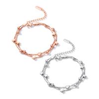 Bijoux bracelet en acier inoxydable, avec 45mm chaînes de rallonge, Placage, chaîne de boîte & pour femme & 2 fils, plus de couleurs à choisir, 4mm,5mm, Vendu par Environ 6.7 pouce brin