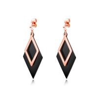Stainless Steel Drop Earring Rhombus plated for woman Sold By Pair
