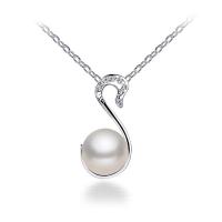 Plastik-Perlenkette, Messing, mit Kunststoff Perlen, Schwan, plattiert, Oval-Kette & für Frau & mit Strass, keine, 11x22mm, verkauft per ca. 18 ZollInch Strang