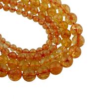 Natürlicher Citrin Perlen, Gelbquarz Perlen, rund, verschiedene Größen vorhanden, Bohrung:ca. 1mm, verkauft per ca. 15 ZollInch Strang