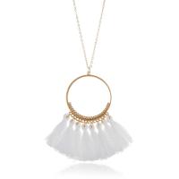 Zinc Alloy Sweater Necklace with Nylon Cord Tassel gold color plated oval chain & for woman lead & cadmium free 80mm Sold Per Approx 23.5 Inch Strand