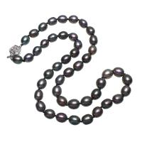 Natural Freshwater Pearl Necklace, Rice, for woman, 7-8mm, Sold Per Approx 17.5 Inch Strand