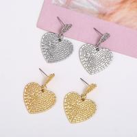 Tibetan Style Drop Earrings, stainless steel post pin, Heart, plated, for woman, more colors for choice, lead & cadmium free, 36x25mm, Sold By Pair