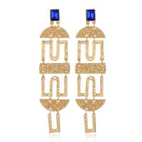 Zinc Alloy Drop Earrings stainless steel post pin gold color plated for woman & with rhinestone lead & cadmium free Sold By Pair