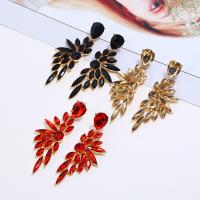 Tibetan Style Drop Earrings, stainless steel post pin, gold color plated, for woman & with rhinestone, more colors for choice, lead & cadmium free, 23x70mm, Sold By Pair