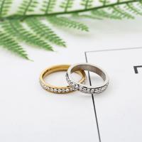 Rhinestone нержавеющей стали палец кольцо, нержавеющая сталь, Другое покрытие, Мужская & разный размер для выбора & со стразами, Много цветов для выбора, продается PC