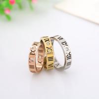 Rhinestone Stainless Steel Finger Ring, plated, with roman number & Unisex & different size for choice & with rhinestone, more colors for choice, Sold By PC
