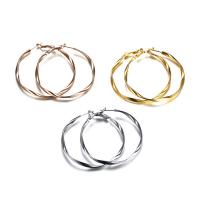 Stainless Steel Hoop Earring for woman Sold By Pair