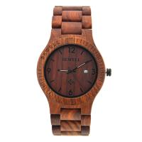 BEWELL® Watch Collection, Wood, with Glass & Stainless Steel, Life water resistant & different materials for choice & for man & luminated, 43.5mm, Length:Approx 8.5 Inch, Sold By PC