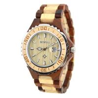 BEWELL® Watch Collection Wood with Glass & Stainless Steel Japanese watch movement Life water resistant & for man 46mm Approx 8.5 Inch  Sold By PC
