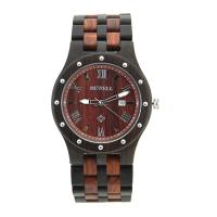 BEWELL® Watch Collection Red Sandalwood with Glass & Stainless Steel Japanese watch movement Life water resistant & for man 33mm Approx 8.5 Inch  Sold By PC