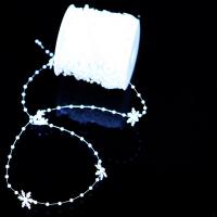 Plastique ABS perle perles de la chaîne, blanc, 3mm, Environ 30m/bobine, Vendu par bobine