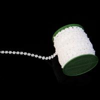 Perlas de plástico ABS cuerda que reobordea, Blanco, 10mm, aproximado 25m/Carrete, Vendido por Carrete