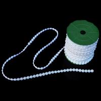 Plastique ABS perle perles de la chaîne, blanc, 10mm, Environ 25m/bobine, Vendu par bobine